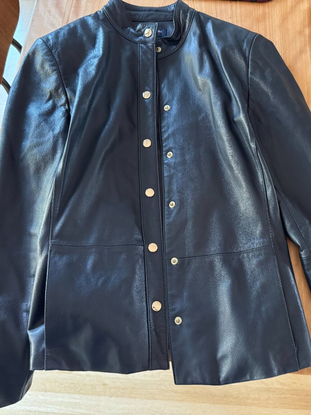 Beautiful navy leather jacket/blazer
